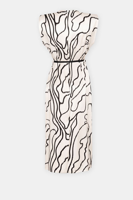 Viskozna haljina sa naglašenim ramenima Tiffany Production